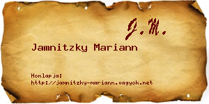 Jamnitzky Mariann névjegykártya